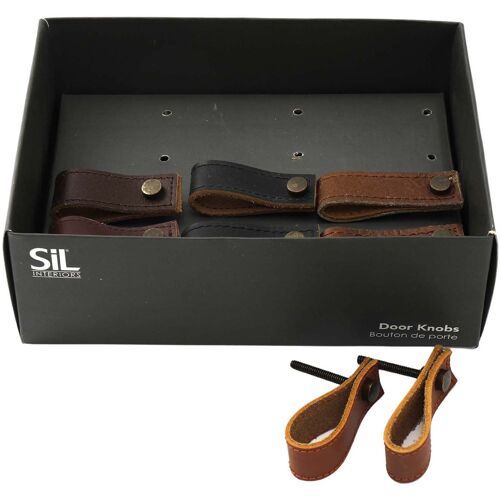 Boutons de porte en cuir (Lot de 12)