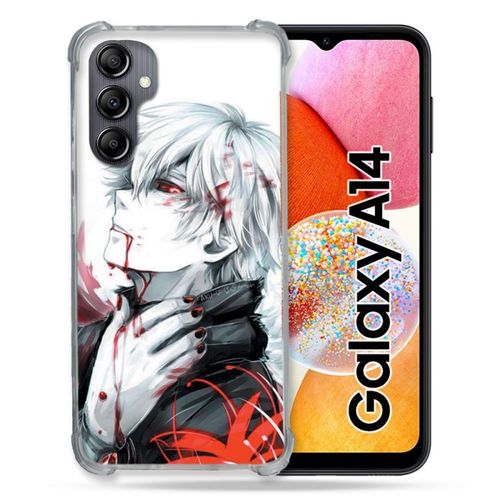 Coque Renforcée Pour Samsung Galaxy A14 4g / 5g Manga Tokyo Ghoul Kaneki Blanc
