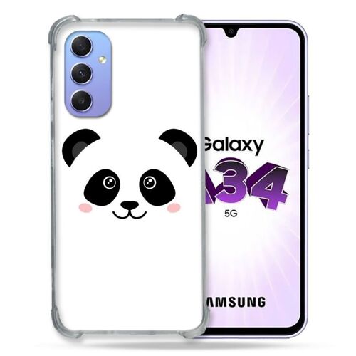Coque Renforcée Pour Samsung Galaxy A34 5G Animal Panda Blanc