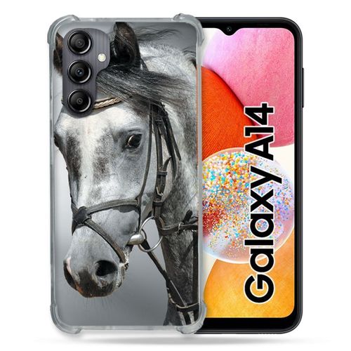 Coque Renforcée Pour Samsung Galaxy A14 4g / 5g Animal Cheval Blanc