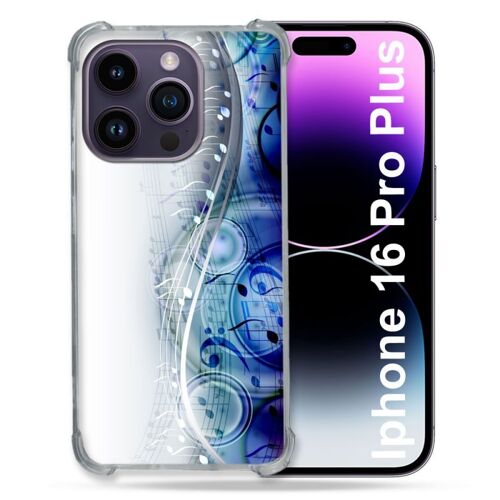 Coque Magnétique Compatible Magsafe Pour Iphone 16 Pro Plus Musique Partition Vague
