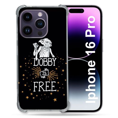 Coque Renforcée Pour Apple Iphone 16 Pro Harry Potter Dobby Free Noir
