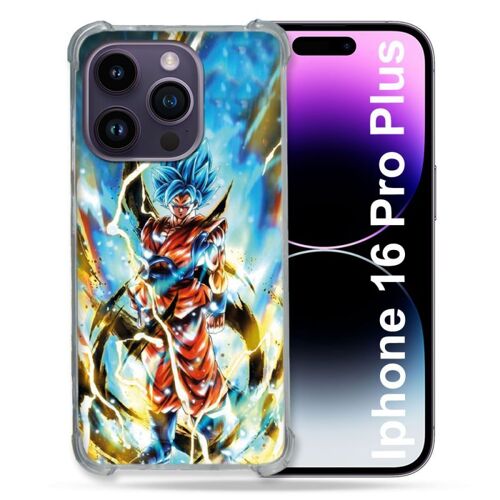 Coque Magnétique Compatible Magsafe Pour Iphone 16 Pro Plus Manga Dragon Ball Sangoku Blanc
