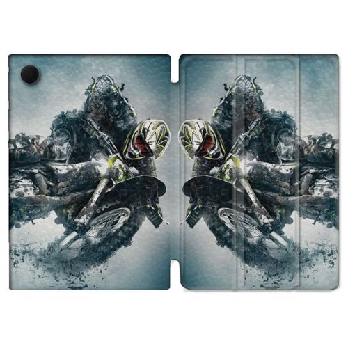 Housse Smart Cover Pour Samsung Galaxy Tab A9 Plus Moto Cross Ombre