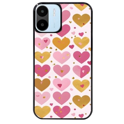 Coque Noire Pour Redmi A1 Et A2 Coeur Multicolore