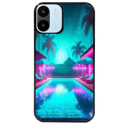 Coque Noire Pour Redmi A1 Et A2 Hawaii Piscine