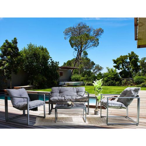 Salon De Jardin Détente 4 Pièces Avec Coussins Ajaccio