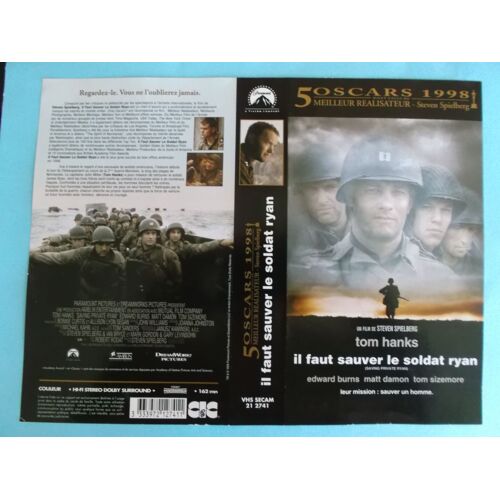 Jaquette Vhs "Il Faut Sauver Le Soldat Ryan" (Spielberg)