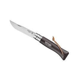 Opinel 8 Vri Noir Brun + Lien Baroudeur