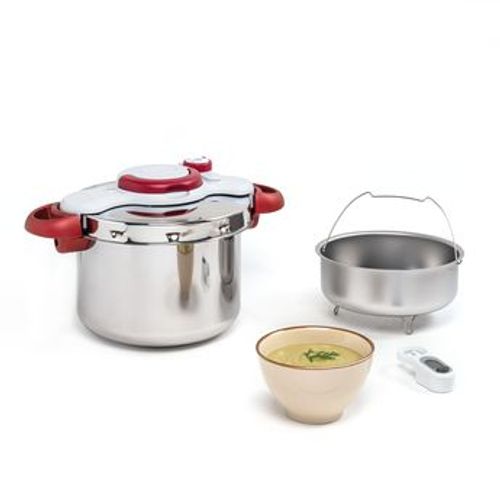 Tefal ClipsoMinut'® Perfect Autocuiseur 6 L, Autocuiseur en acier inoxydable, Tous feux, Cuisson saine et rapide, Sécurité optimale, P4620733