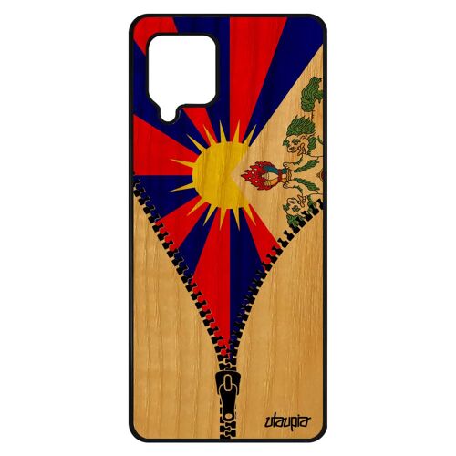 Coque De Protection A42 En Bois Silicone Drapeau Tibet Tibetain Telephone Personnalisé Bouddhisme Zen Antichoc Asie Samsung Galaxy