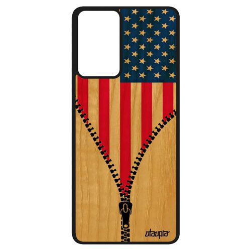 Coque Pour Galaxy A52 Bois Silicone Drapeau Etats Unis Usa Americain Case Foot Coupe Du Monde Solide Design Nba Basket Frêne Samsung