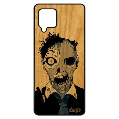 Coque Bois Pour Galaxy A42 Silicone Zombie Fantome Apocalypse Design Urbain Mort Vivant Bleu Gore Case Personnalisé Antichoc Samsung