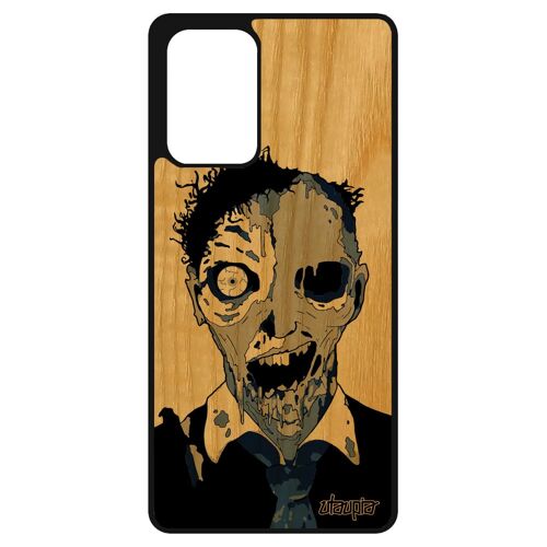Coque Bois Zombie Telephone Pour Galaxy A72 Silicone Horreur Gore Bumper Housse Mort Vivant Urbain Apocalypse Bleu Noir De Samsung