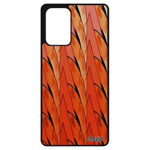 Coque A72 Silicone Marbre Case Telephone Geometrique Original Antichoc Mobile Texture Caoutchouc Orange Coloré Design Samsung Galaxy
