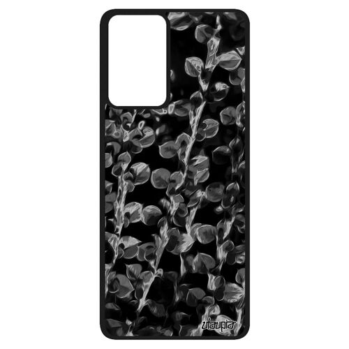 Coque Silicone Samsung A52s Motif Feuilles Floral Effet Plantes Fleurs Gris Jolie Motif Nature Design Noir De Protection 4g Galaxy