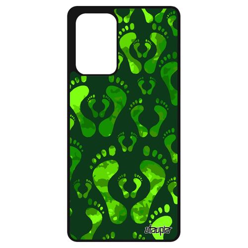 Coque Trace De Pas Samsung A72 Silicone Jolie Empreinte Etui Vert Motif Design 4g Colore Original Pied Couleur Noir Fantaisie Galaxy