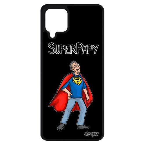 Coque Samsung A12 Silicone Super Papy Souple Humoristique Humour Enfant Portable Grand Pere Bd Drole Telephone Heros Papi De Galaxy