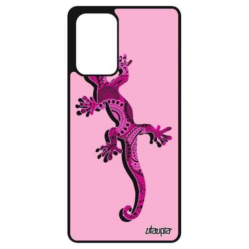 Coque Samsung A72 silicone salamandre esprit du feu azteque amour mobile portable housse ethnique unique boheme tribal Rose galaxy