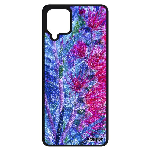 Coque A12 En Silicone Fleurs Plante Exotique Noir Rose De Protection Nature Design Rigide Jolie Fond Effet Unique Samsung Galaxy