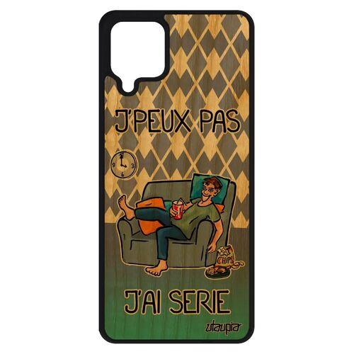 Coque Silicone J'peux Pas J'ai Série Samsung A12 Bois Bleu De Protection Comique Manga Bande Dessinée Je Smartphone Case Tele Galaxy