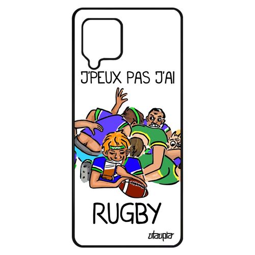 Coque j'peux pas j'ai rugby A42 silicone Blanc sport bande dessinée rigide portable humoristique pas cher comique de Samsung galaxy