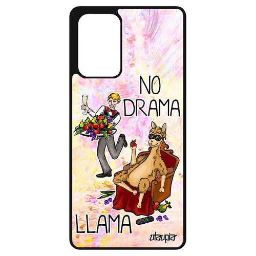 Coque No Drama Lama De Protection Samsung Galaxy A72 Silicone Humour Antichoc Tpu Telephone Drole Comique Dramalama Dessin Alu Jaune