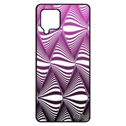 Coque Galaxy A42 en silicone illusion d'optique losange triangle magique housse solide souple design cover telephone 4G rose Samsung