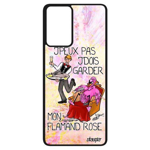 Coque Silicone Humour J'peux Pas J'dois Garder Mon Flamand Rose Samsung A52s Housse Comique Je Cartoon Oiseau Dessin Animaux Galaxy