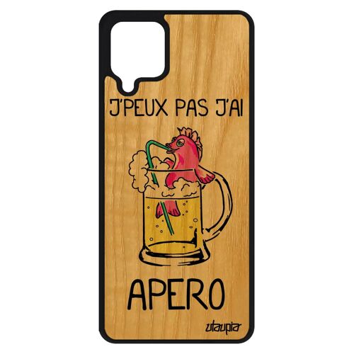 Coque Pour Galaxy A12 Bois Silicone J'peux Pas J'ai Apero Humoristique Drole Bd Portable Humour Biere Poisson Rouge 4g Rose Samsung