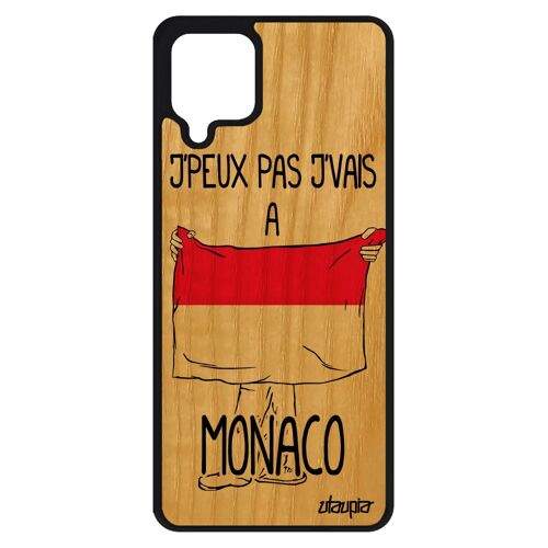 Coque En Bois Silicone A12 J'peux Pas J'vais A Monaco Humour 4g Drapeau Monegasque De Protection Basket Foot Football Samsung Galaxy