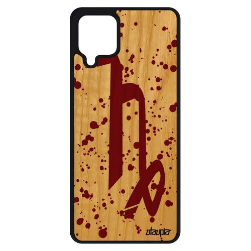 Coque Signe Du Zodiaque Capricorne Pour A12 Bois Silicone Dessin 4g Horoscope Tache D'encre Case Original Planete De Samsung Galaxy