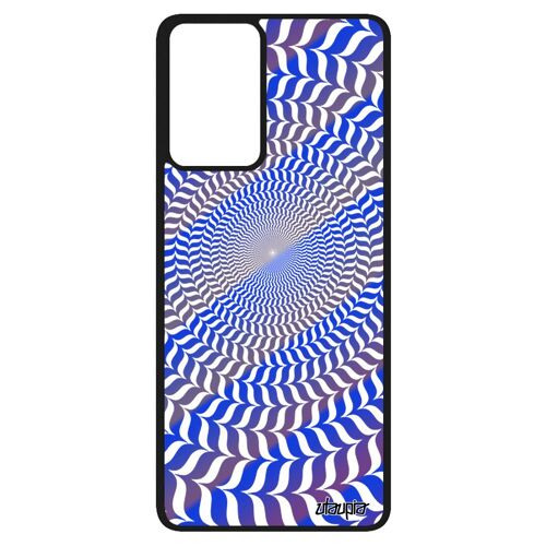 Coque Silicone Pour A52 Illusion D'optique Noir 4g Spirale Graphique Effet Mirage Bleu Rond Aluminium Bicolore Cercle Samsung Galaxy
