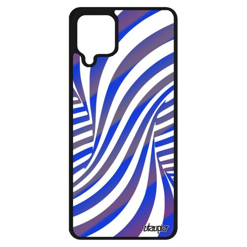Coque Samsung Galaxy A12 silicone illusion d'optique metal mirage antichoc 3d bicolore pas cher effet graphique bleu tourbillon case