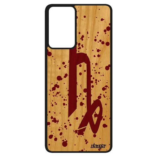 Coque Pour A52s Bois Silicone Signe Du Zodiaque Capricorne Case Horoscope Univers Homme Tache D'encre Made In France Samsung Galaxy