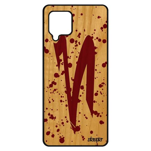 Coque silicone Signe du zodiaque belier Galaxy A42 en bois horoscope housse design Rouge tache d'encre rigide de protection Samsung