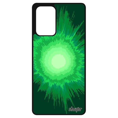 Coque Pour Samsung A72 Silicone Explosion Etui Galaxie Sm-A725f/Ds Soleil Noir Coloré Texture Motif Vert Original Design De Galaxy