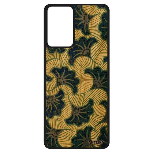 Coque Silicone A52s En Bois Naturel Et Wax Noir Souple Telephone Africain Ethnique Afrique Motif Smartphone Portable Samsung Galaxy