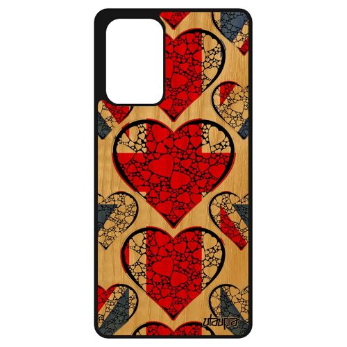 Coque Silicone Pour Samsung A72 Bois Drapeau Union Jack Angleterre Anglais Royaume Unis Jo De Protection I Love Telephone Galaxy