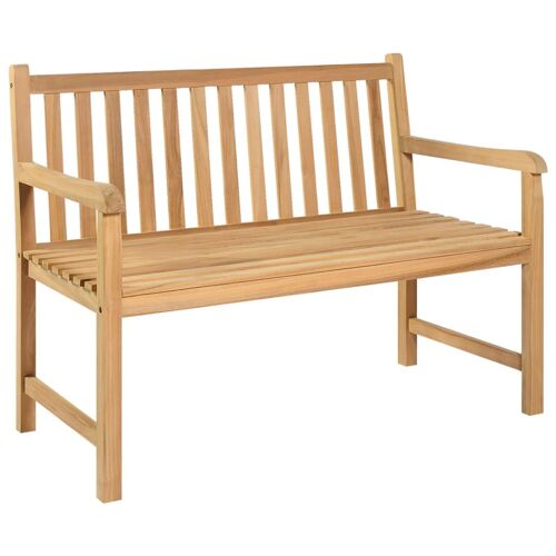 Banc De Jardin Meuble De Patio D'extérieur Terrasse 114 X 60 X 90 Cm Bois De Teck Solide Helloshop26 02_0011180