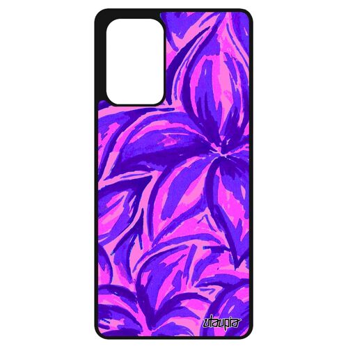 Coque Pour Samsung A72 Silicone Fleurs Fond Floral Telephone Mobile Etui Original Jolie Nature Housse Peinture Feuille Motif Galaxy