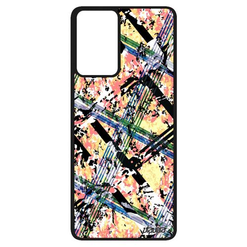 Coque silicone pour Galaxy A52 carreau tartan motif orange carre antichoc original texture mobile etui geometrique de Samsung