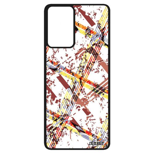 Coque Pour Samsung Galaxy A52 Silicone Carreau Tartan Geometrique Fond Marron Carre Design Portable Motif Antichoc Rigide Cover