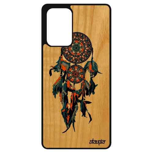 Coque Bois Silicone Attrape Reve A72 Dreamcatcher Capteur De Femme Boheme Bumper Housse Mobile Maya Receveur De Inca Samsung Galaxy