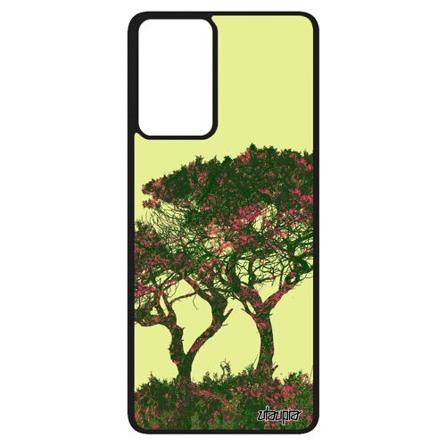 Coque En Silicone Pour Samsung Galaxy A52s Arbres Ecolo Personnalisé Peinture Ecologie Noir Telephone Zen Design Fleurs Vert Paysage
