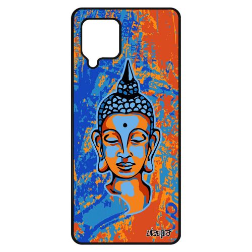 Coque Antichoc A42 Silicone Bouddha Tpu Bouddhisme Housse Portrait Pochoir Illustration Tibet Jolie Zen 4g Bleu De Samsung Galaxy