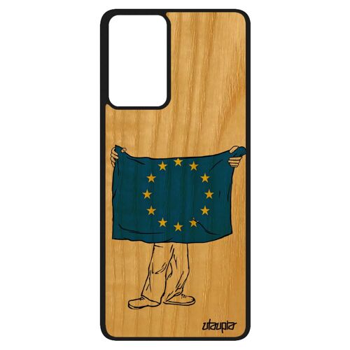 Coque Silicone A52 En Bois Drapeau Europeen Europe Ue 4g Union Europeenne Portable Original Housse Samsung Galaxy