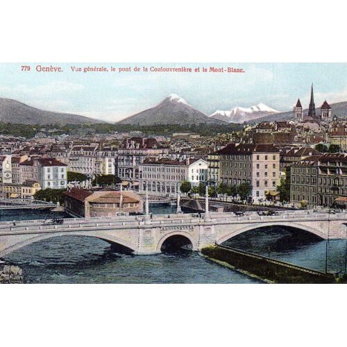 Carte Postale Ancienne, Suisse, Genève, Vue Générale, Pont De La Coulouvrenière