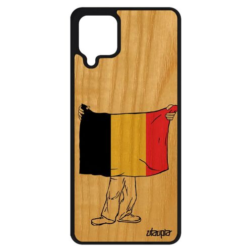 Coque Bois De Protection Pour A12 Silicone Drapeau Belgique Belge 4g Basket Dessin Jo Coupe Du Monde Euro Foot Case Samsung Galaxy