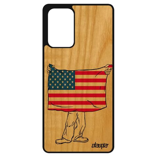 Coque Silicone Pour A72 En Bois Drapeau Etats Unis Usa Americain Antichoc Nfl Foot Smartphone Jo Nba Made In France Samsung Galaxy